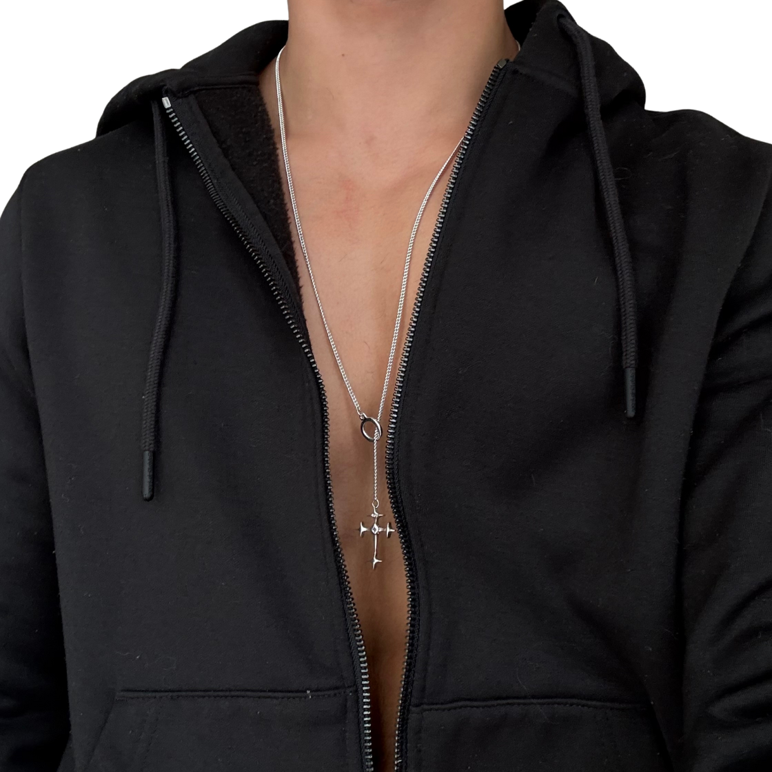CREDO CROSS Lariat Necklace